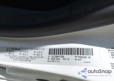 2015 Chrysler 200 S из США, поврежденный, VIN 1C3CCCBB8FN715368